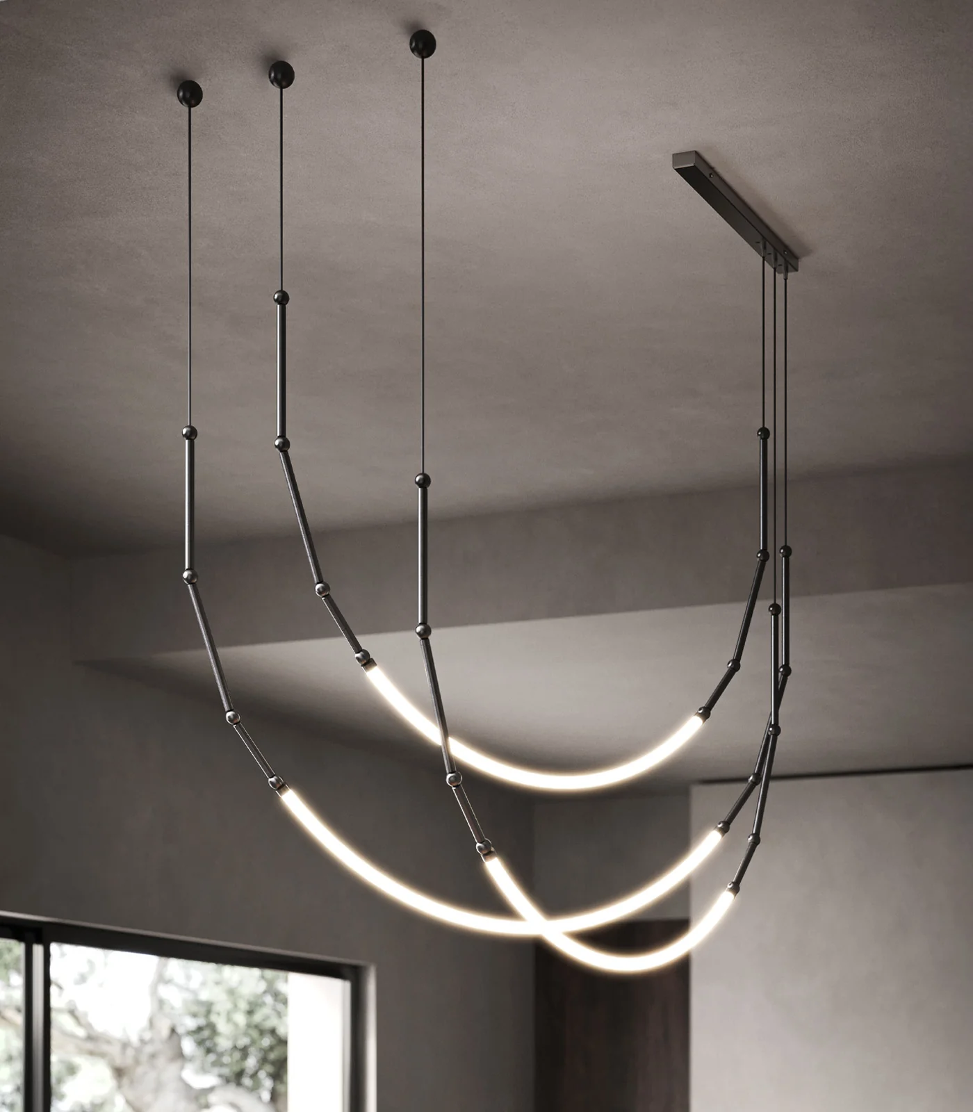 Leda 3lt Curve Pendant Light - Image 2