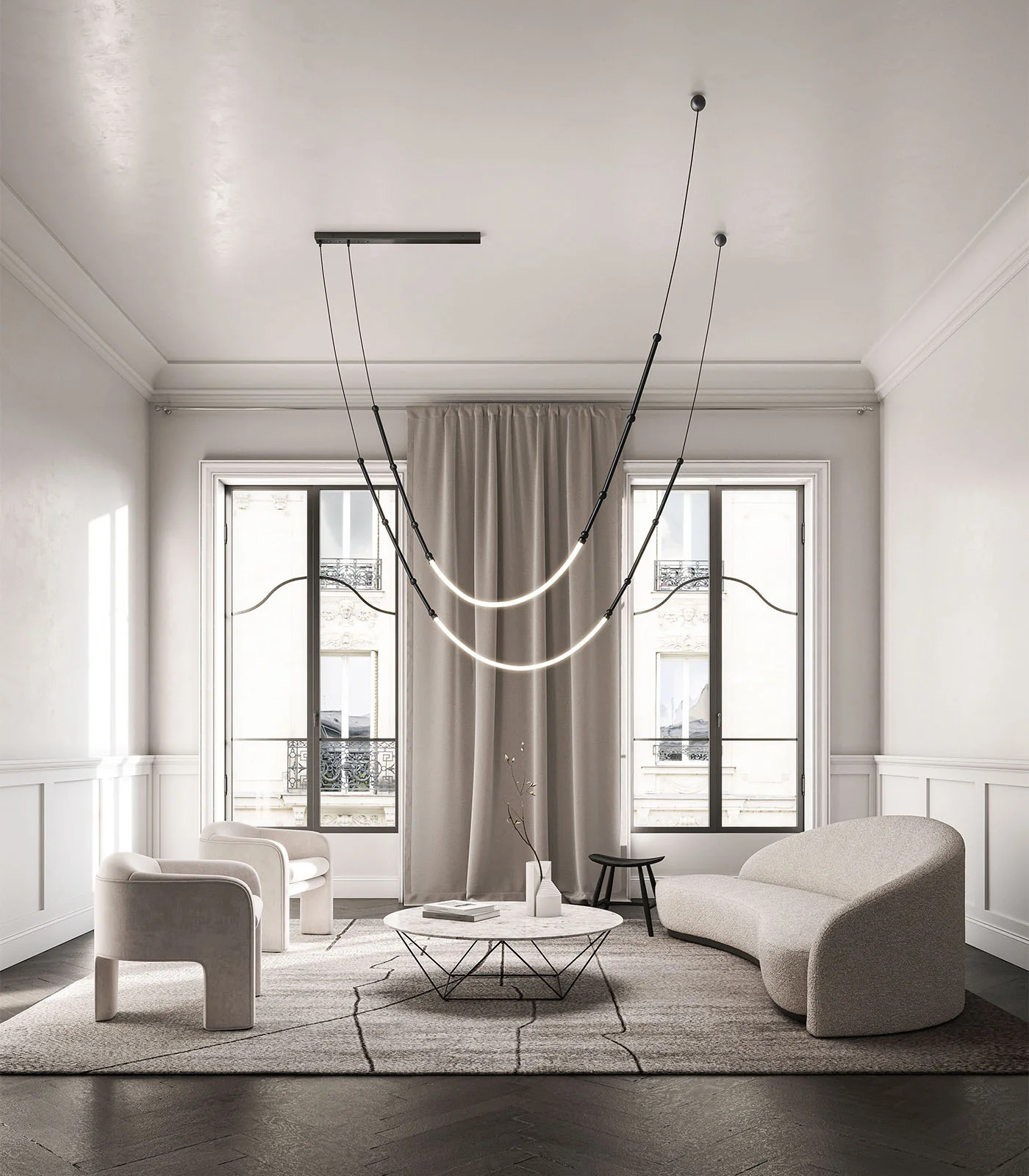 Leda Curve Pendant Light