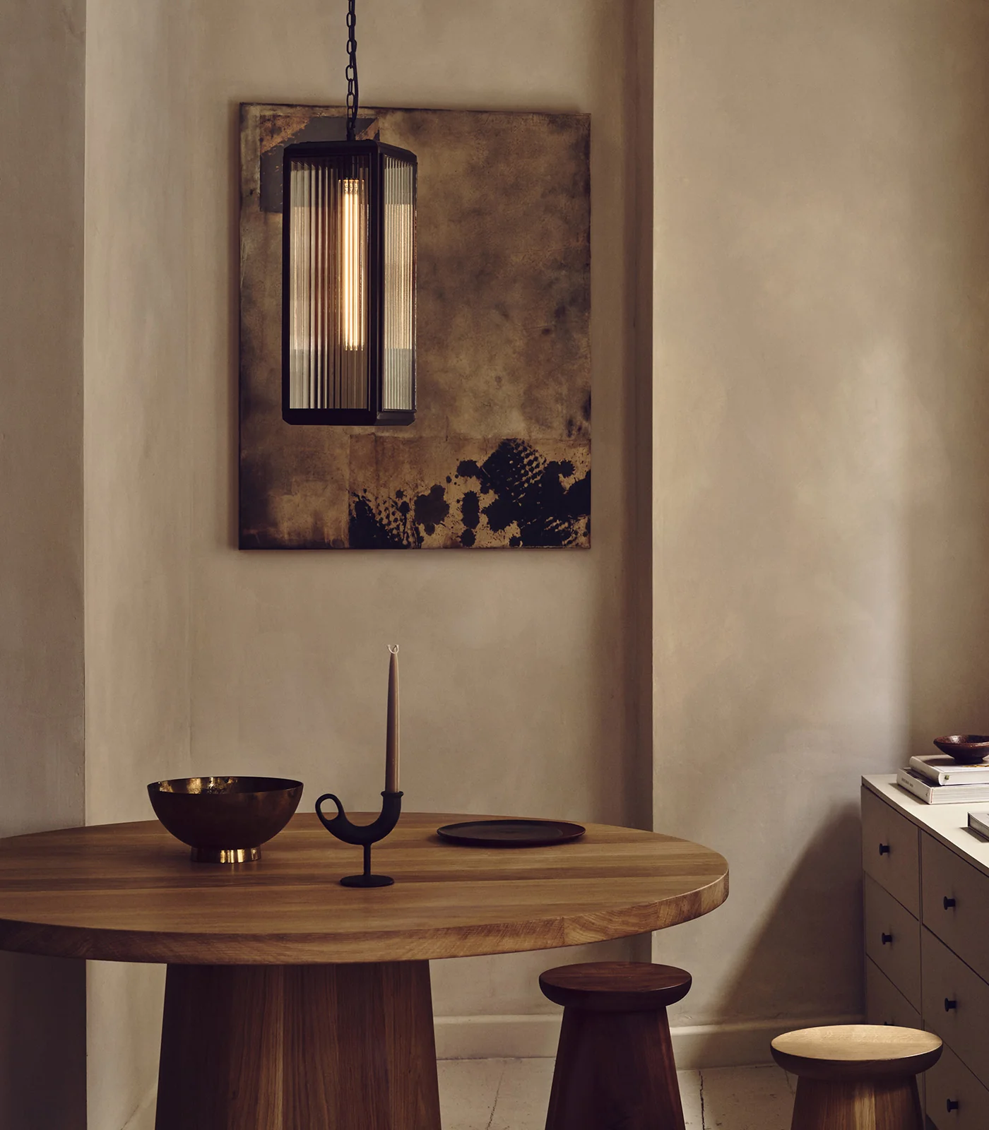 Lilac Reeded Pendant Light - Image 3