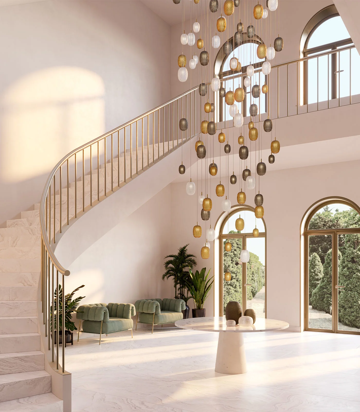 Metamorphosis Gold Pendant Light - Image 3