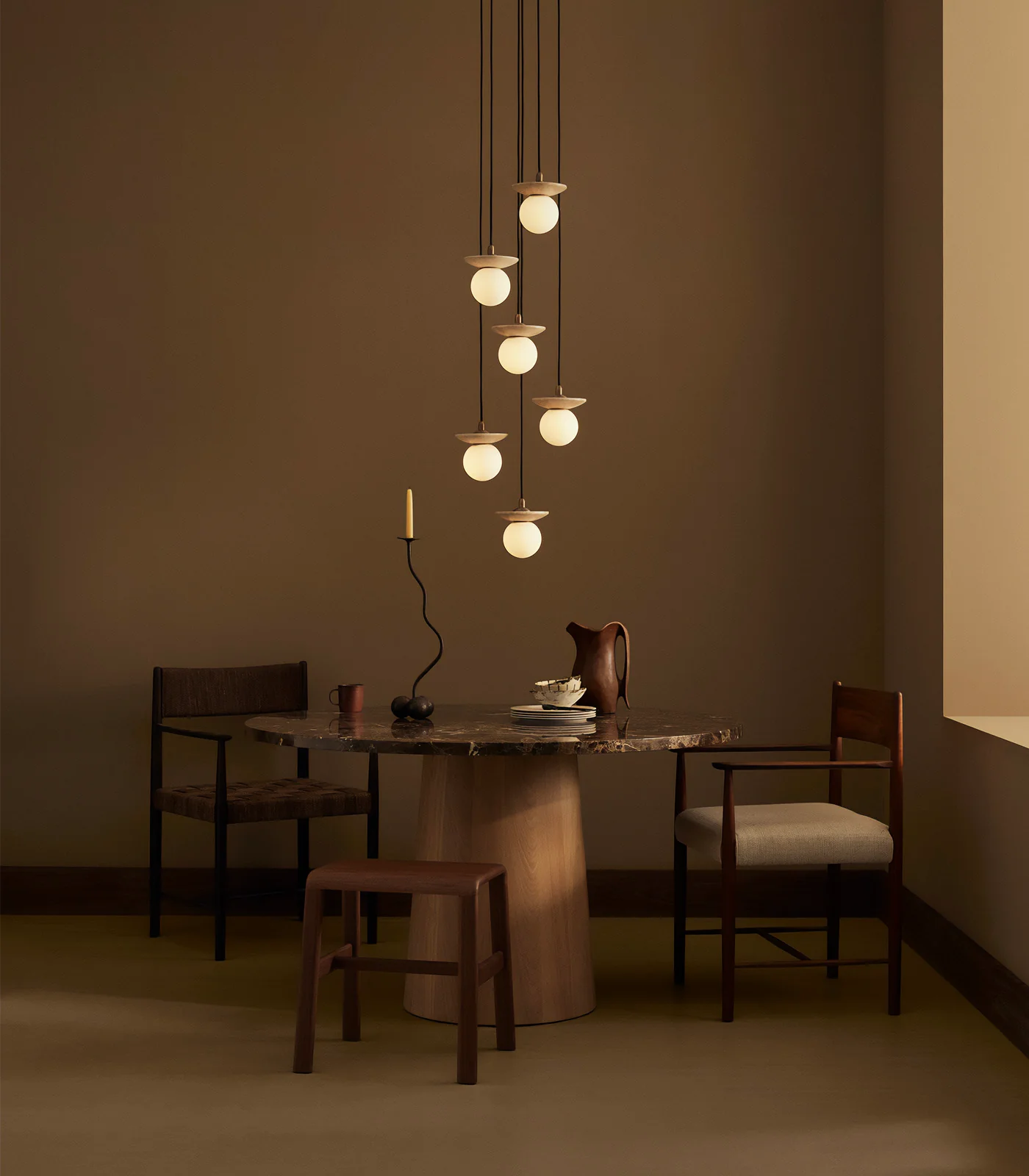 Orbit Stone 6lt Pendant Light